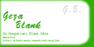 geza blank business card
